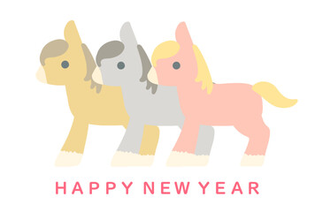 午年の年賀状テンプレート