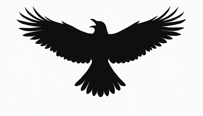 Black bird silhouette with open wings