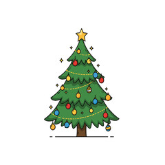 Festive Christmas Tree Decoration Icon