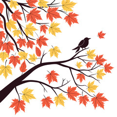 Vector Art Style Fall Wallpaper Design Clean Artwork