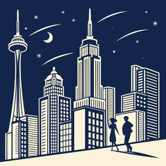 Vector Art Style Urban Skyline Design Clean Vector