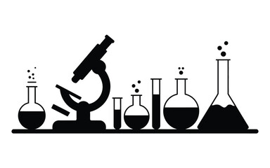 Science laboratory equipment setup