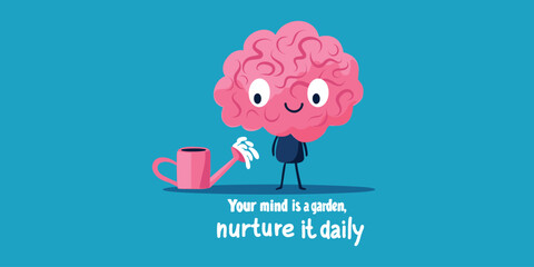 vector illustration your mind is a garden nurture it daily motivational poster