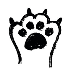 Hand drawn cute cat's paw with claws Cat, dog, animal, pet, tiger paw clipart in doodle style Single element for print, web, design, decor, greeting cards, children's prints © Daria Shane