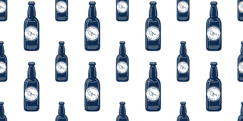 vector illustration beverage bottles repeat design