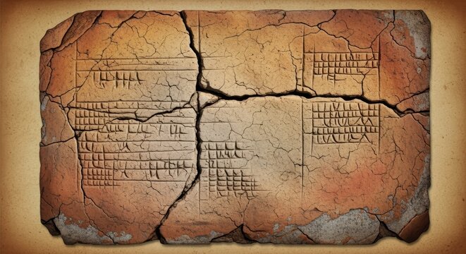 Ancient Mesopotamian clay tablet with cuneiform script historical artifact