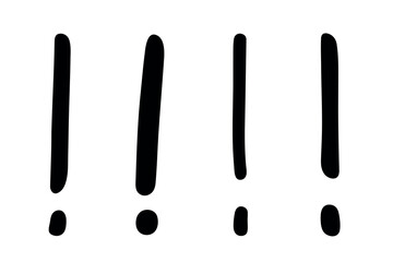 Set of hand drawn exclamation mark clipart Single element for design