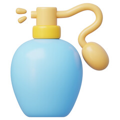 Vintage perfume bottle with a yellow pump and spray effect