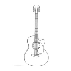Acoustic guitar line art drawing