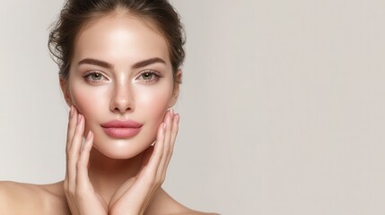 Woman restores her glow through skin care routine and beauty tips for healthy skin and flawless complexion in a serene setting