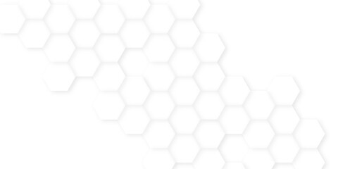 Abstract white hexagon background, Seamless pattern with hexagon, Futuristic abstract honeycomb mosaic white background. white hexagon design concept with geometric background.
