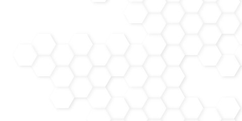 Abstract white hexagon background, Seamless pattern with hexagon, Futuristic abstract honeycomb mosaic white background. white hexagon design concept with geometric background.