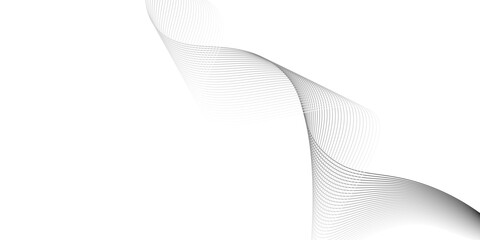 Technology abstract lines on white background. Stylized line art background. Vector illustration, geometric border pattern. Isolated on white background, Abstract wave line for banner, template,