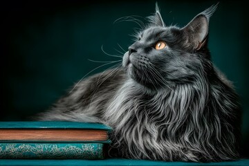 A cat with majestic features, highlighting wildlife, beauty, and serene atmosphere.