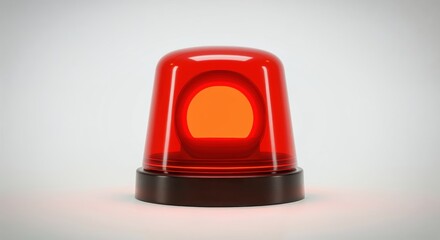 Fototapeta premium Emergency Alert Siren: An illuminated emergency siren, its intense red glow signaling urgency and immediate attention. A symbol of critical importance, ready to respond.