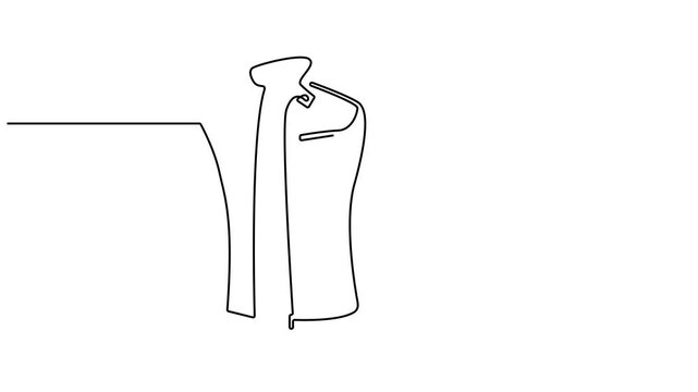 Abstract men's formal suit, jacket hanging on a hanger, Self drawing animation one continuous line draw, Minimal Suit Icon Animation Video