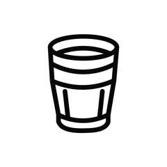 Glass of water or drink line icon, simple outline of beverage cup symbolizing refreshment, hydration, or minimal drink container for cafe or restaurant theme