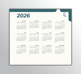calendar 2026 100% edit able and resize able file	
