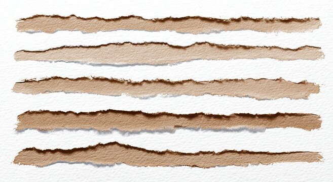 Ripped paper strips in horizontal rows