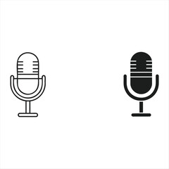 Retro microphone vector icon illustration