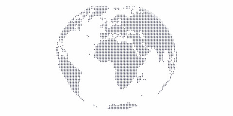 Abstract dotted globe earth representation with africa and europe prominent on white background © Partha