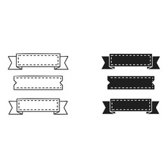 Ribbon Banners: Clean and minimalist graphic design element of three distinct ribbon banners, perfect for conveying messages or adding visual interest to any project.