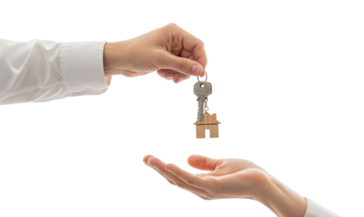 Handing over house key transparent background cutout png