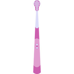 Pink Electric Toothbrush With Blue Bristles On A White Background Isolated Toothbrush For Oral Hygiene And Dental Care Product Studio Shot