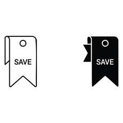Discount Tag: Two graphic illustration of discount tags, conveying value and savings with a simple SAVE label. Perfect for use in advertising.