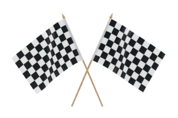 Two crossed checkered flags transparent background cutout png