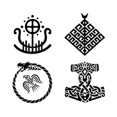 Scandinavian symbol with runes vector illustration