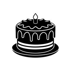 Birthday cake icon with a lit candle, a simple celebration symbol.