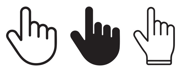 Set of hand cursor icons, 