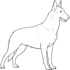 OUTLINE SILHOUETTE DOG FOR COLORING PAGE