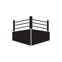 Corner Boxing Ring Vector | Black Sports Arena Icon | Modern Fight Stage Illustration
