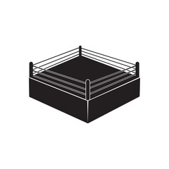3D Boxing Ring Vector | Realistic Wrestling Arena Design | Fight Stage Perspective Illustration
