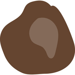 Simple Brown Shape with Lighter Brown Inner Detail on Transparent Background Abstract Graphic Element