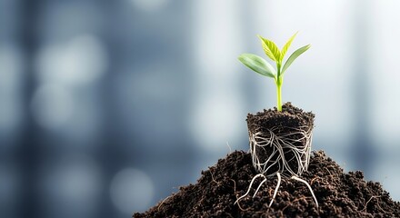 Sprout of Life: Seedling Growing from Soil