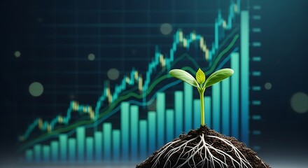 Growth Investment: Sprout Emerging from Data Graph