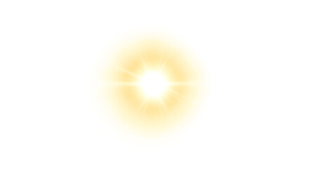 Glowing abstract luminous energy orb with bright light in the center isolated on transparent background