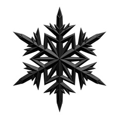Obraz premium Striking geometric black snowflake design offers elegant winter artistry for modern festive celebrations and cool season branding projects
