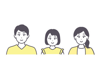 若い親子のイラスト素材　アイコン