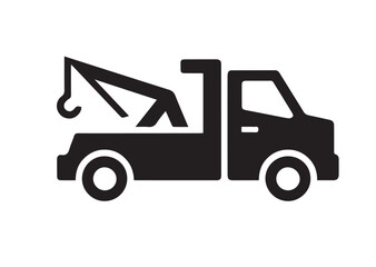 Tow truck icon, Tow truck solid vector