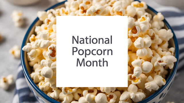 National Popcorn Month celebrated with a bowl of freshly popped popcorn