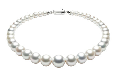 Obraz premium Pearl necklace with graduated pearls transparent background cutout png