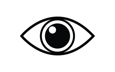 Minimalist eye illustration in black and white ideal for graphic designs