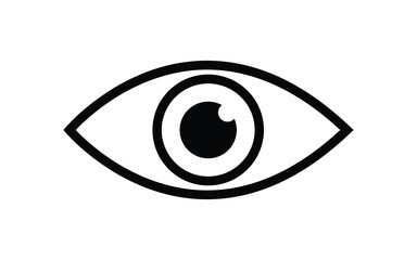 Simple Graphic Eye Design in Black and White on Clean Background