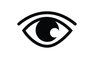 Simple Black and White Eye Icon for Vision and Perception