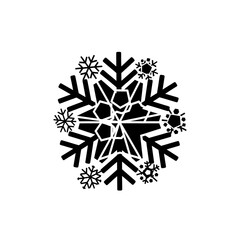 Elegant snowflake design with intricate geometric patterns and delicate frosty details, perfect for winter themes and holiday celebrations