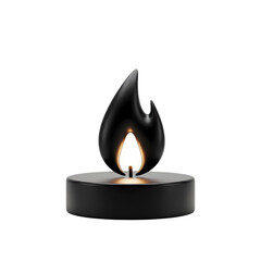 Elegant black candle flame glows with warm light symbolizing remembrance peace and solemn reflection for memorials